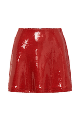 Wesley Sequin Mini Skirt - Red